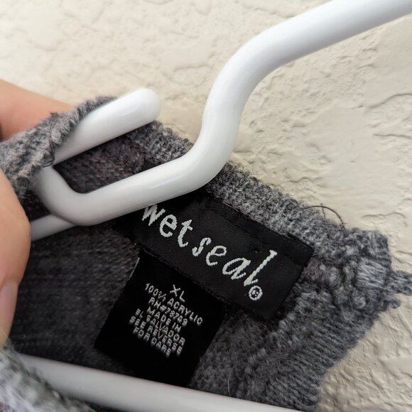 Vintage Wet Seal Sweater Hearts Open Back Keyhole Y2K Size XL - Picture 3 of 5